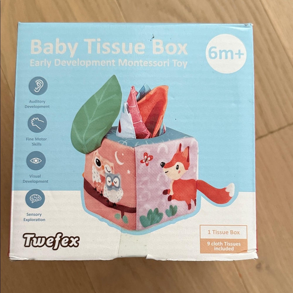 Baby Tissue Box Toy - Pink and Blue